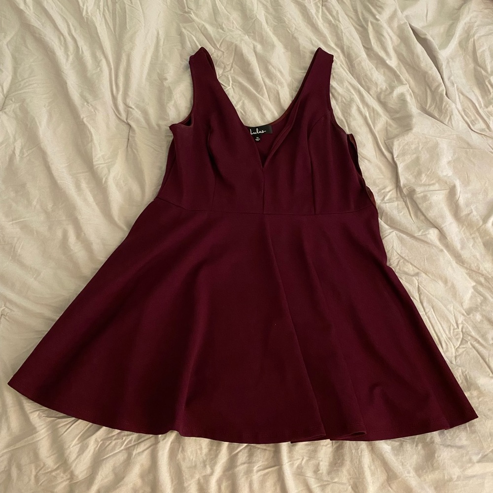BURGANDY cocktail dress with built in shorts!!!